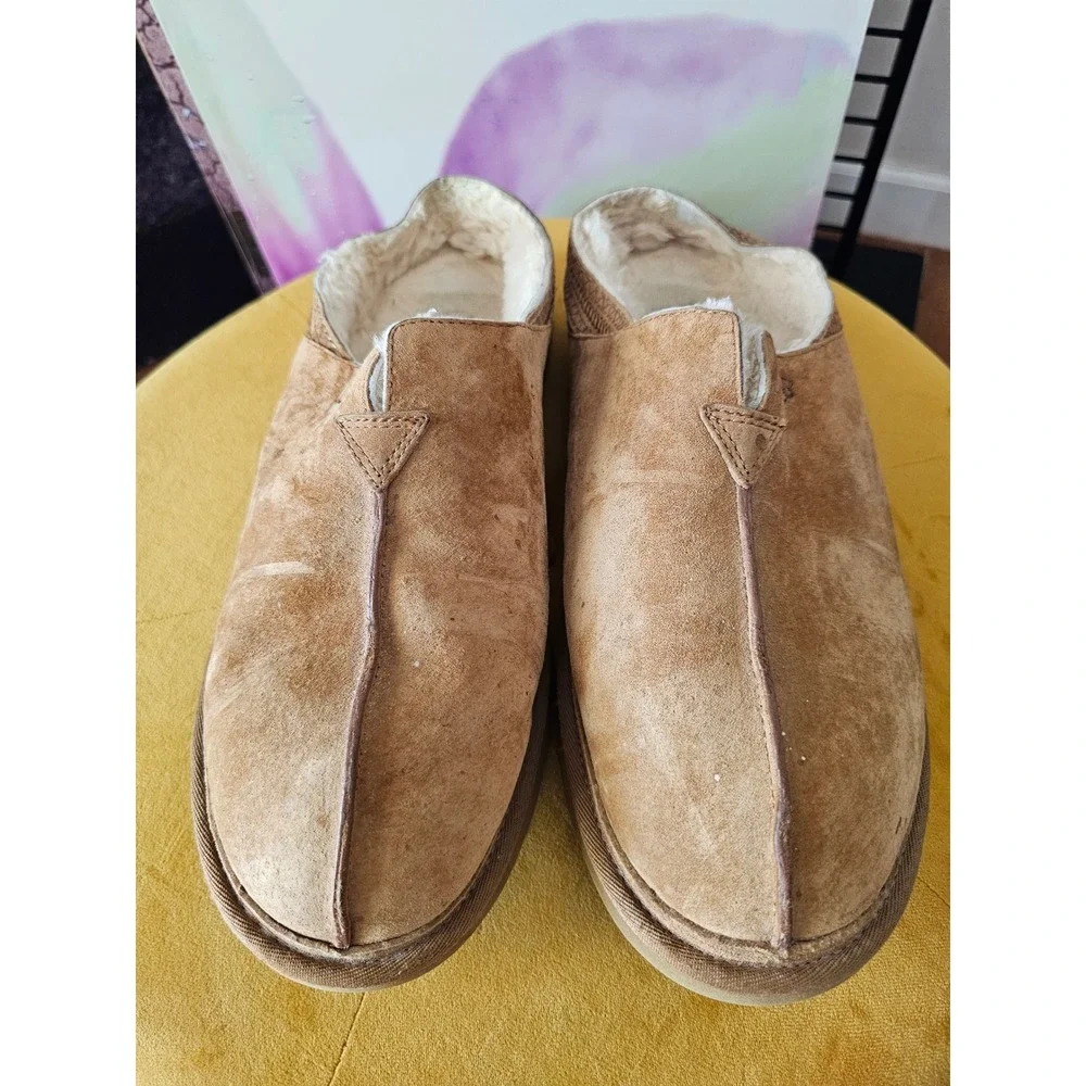 UGG Australia Mens Scuff Romeo II Chestnut Suede Sheepskin Slippers 5650 Size 13